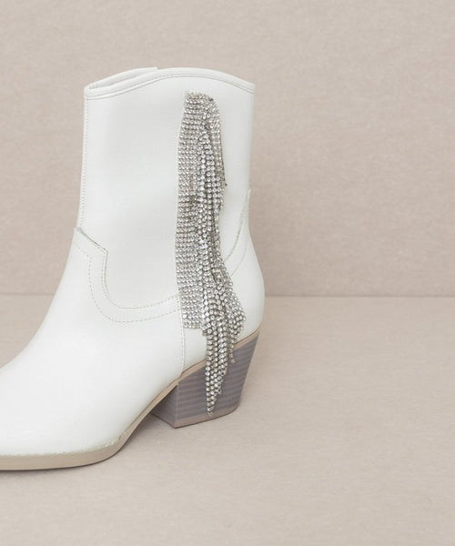 Night Out On The Town Rhinestone Fringe Boot