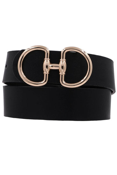 Metal Ring Buckle Leather Belt