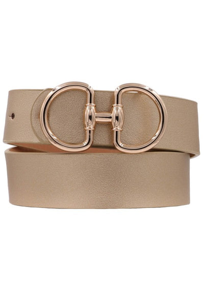Metal Ring Buckle Leather Belt