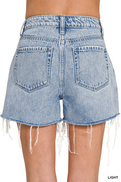 Zenana Distressed Denim Shorts