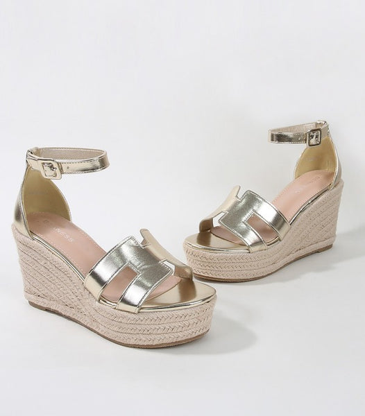 The Mia Gold Wedges