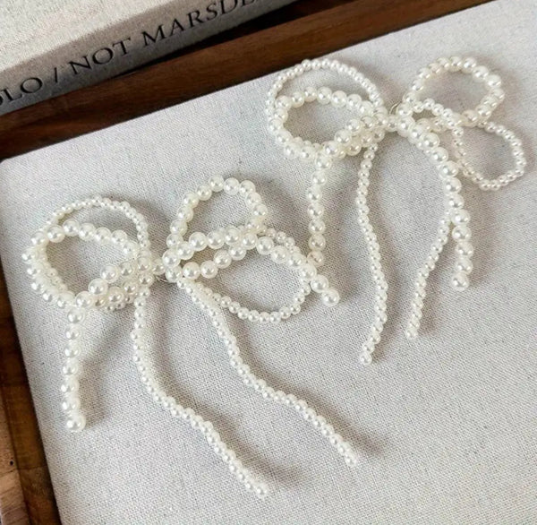 Pearl Bowknot Shoe Charm Set