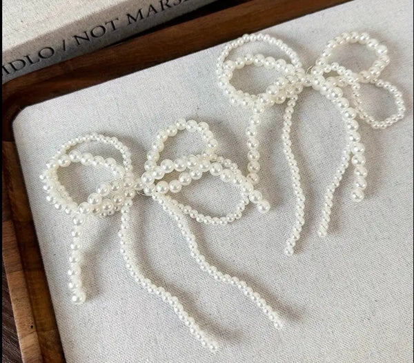 Pearl Bowknot Shoe Charm Set