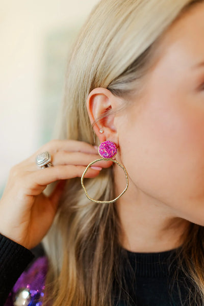 Taylor Shaye Glitter Top Hoop Earrings