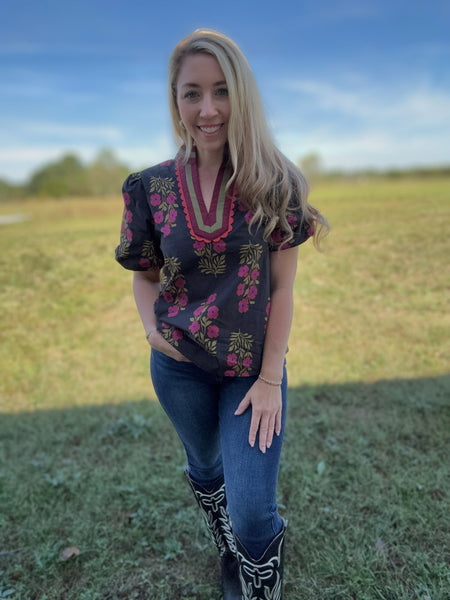 Tucson Sunsets Floral Top