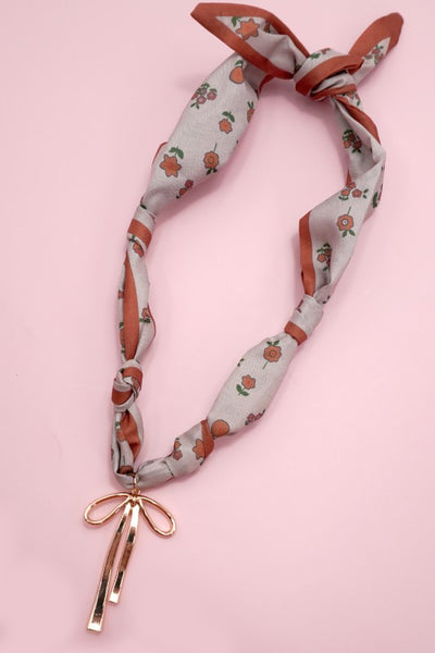 Printed Scarf Charm Necklace