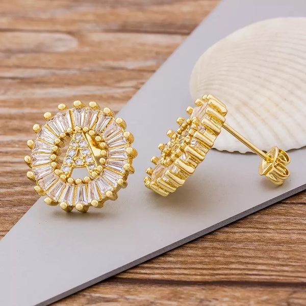 Starburst Initial Earrings