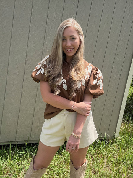 Calling You Embroidered Top