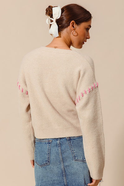 Put A Bow On It Embellished Sweater