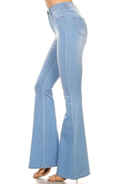 Stylish Flair Light Wash Bell Bottom Denim Jeans