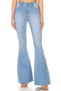 Stylish Flair Light Wash Bell Bottom Denim Jeans