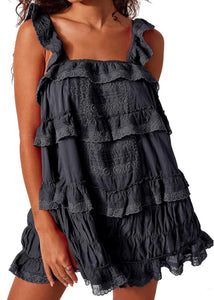 Dinner Plans Ruffle Romper Dress