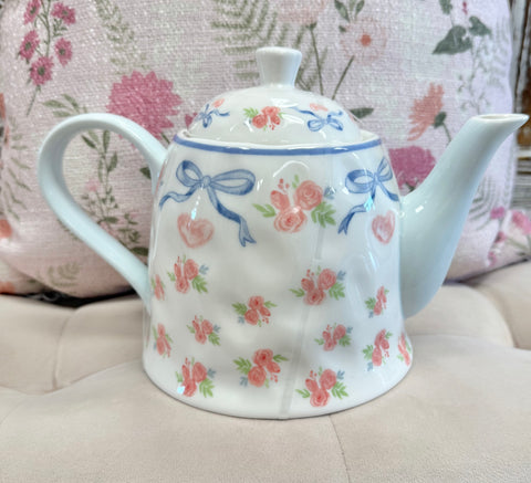 Floral Bow Tea Pot