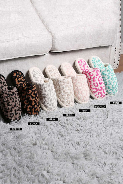 Leopard Print Soft Slippers