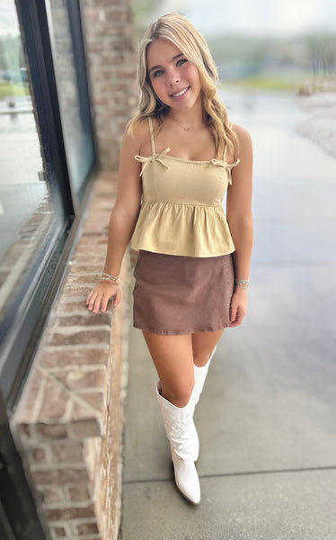 She's A Doll Bow Denim Top
