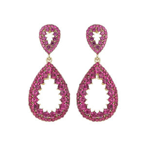 Two-Tier Rhinestone Teardrop Earrings