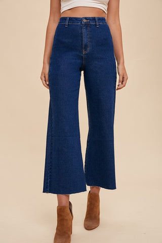 Fact or Fiction Wide Leg Cropped Jeans
