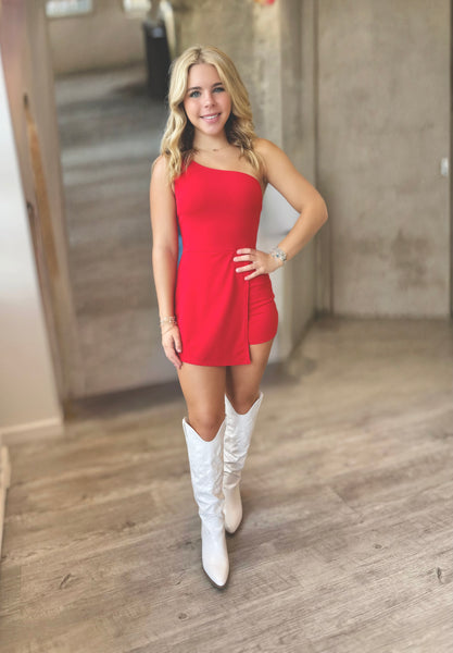 Fan Club One Shoulder Romper