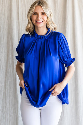 Always On Time Frill Neck Top