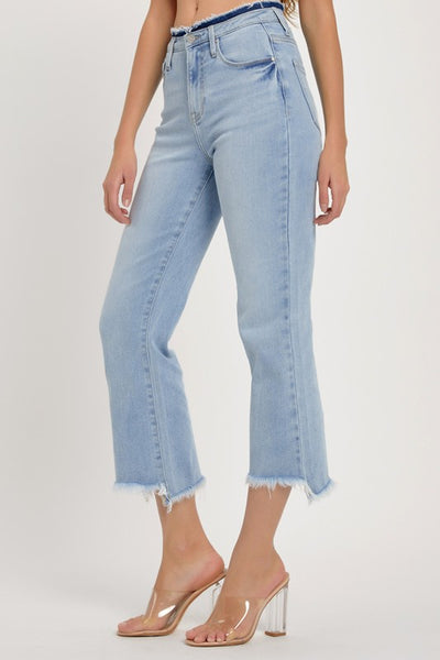 Risen High Rise Crop Flare Jeans