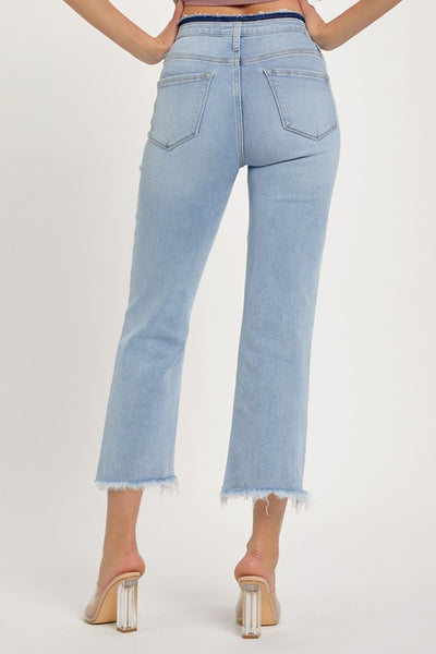 Risen High Rise Crop Flare Jeans