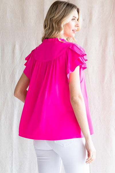 Simple Moment Ruffle Sleeve Top