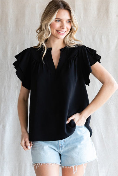 Simple Moment Ruffle Sleeve Top