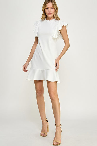 All This Appeal Flutter Sleeve Dress