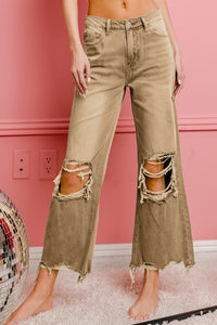 Trendy Chic Vintage Washed Wide Leg Pants