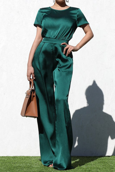 All You Could Want Satin Jumpsuit