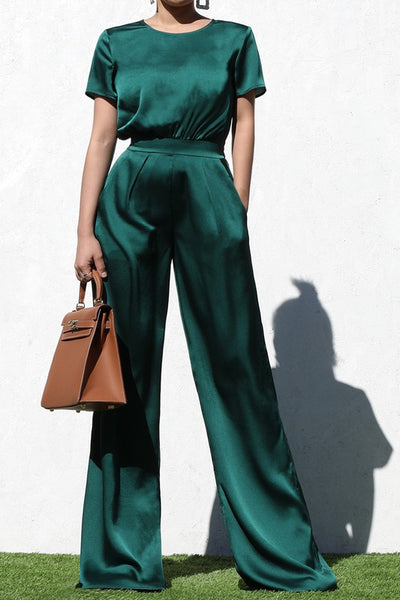 All You Could Want Satin Jumpsuit