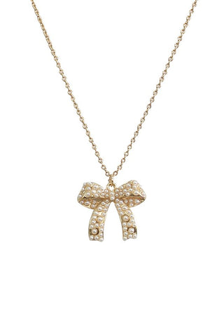 Pearl Bow Chain Necklace