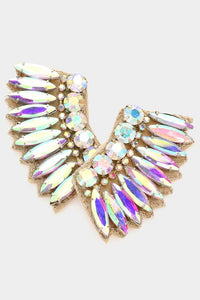 Multi Stone Embellished Wing Earrings