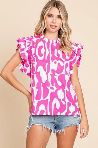 Vibrant Lifestyle Abstract Print Top