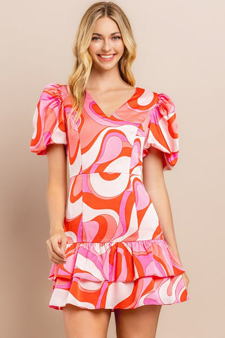 Instinctively Charming Abstract Print Dress