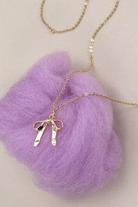 Gold Bow Pendant Necklace