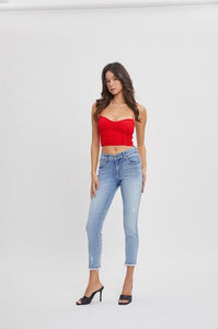 Cello Mid Rise Crop Skinny Jeans