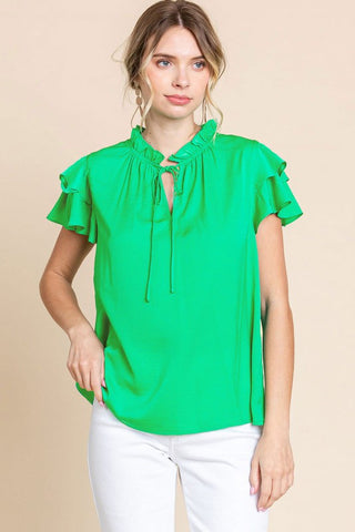 Captivating Cuteness Frilled Neck Top