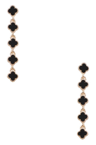 Metal Quatrefoil Drop Earrings