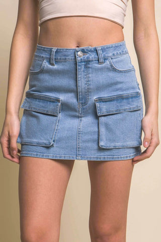 Lady Luck Cargo Denim Skirt