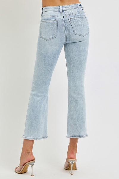 Risen Mid Rise Crop Flare Jeans