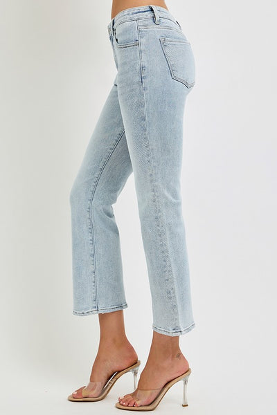 Risen Mid Rise Crop Flare Jeans