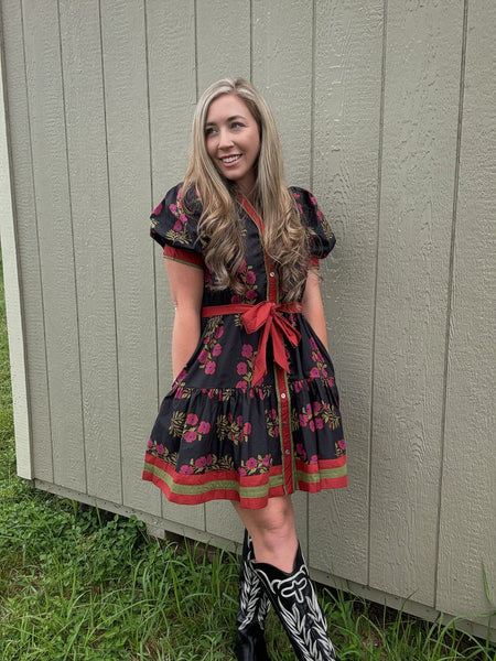Country Charm Floral Print Dress
