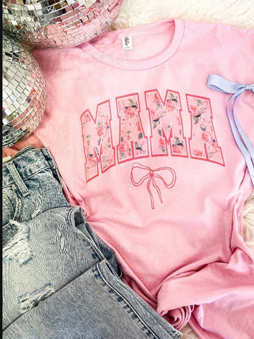 Floral Bow Mama Graphic Tee