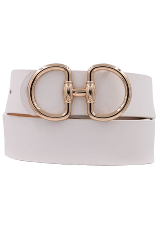 Metal Ring Buckle Leather Belt