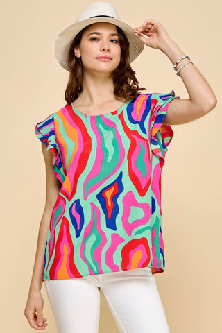 Color Crush Abstract Printed Top