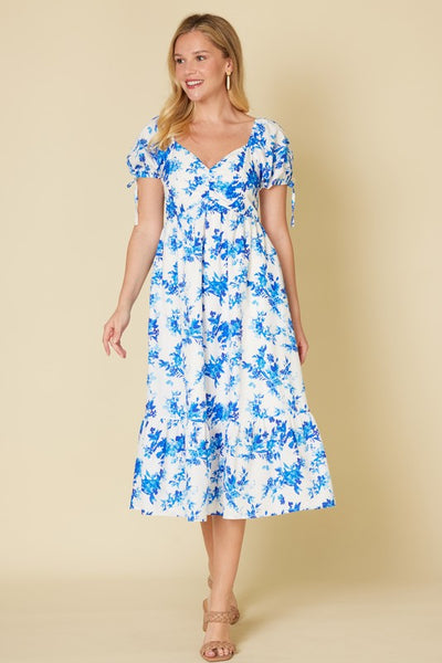 Bayside Bliss Floral Midi Dress