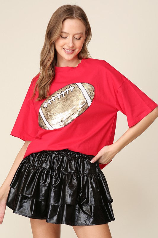 Game Day Sequin Football Top