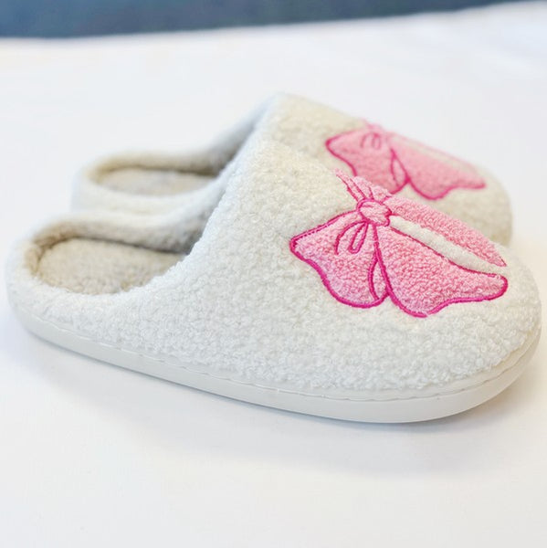 Pink Bow Slippers