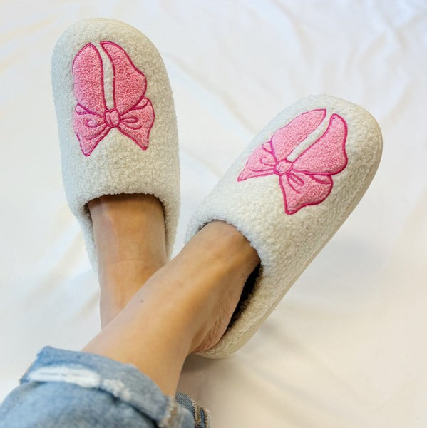Pink Bow Slippers